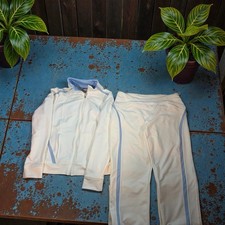 Nike Dri Fit Womens Yoga Excersises set Size Medium White Blue 2 Pcs