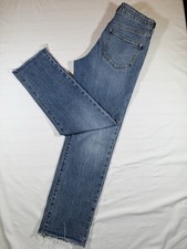 Anthropologie Pilcro Jeans The Vintage Straight Raw Hem Women  s Sz 28 Cowboy