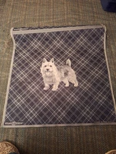 Square By Design Gray And White Tapestry Panel Westie Dog Made In USA