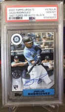 2022 Topps Update Julio Rodriguez 1987 RC Rookie Auto Black PSA 10 Jersey 44/199