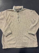 COLUMBIA FLEECE PULLOVER 1/4 ZIP UNISEX LARGE BIEGE SHERPA SWEATER MADE IN USA