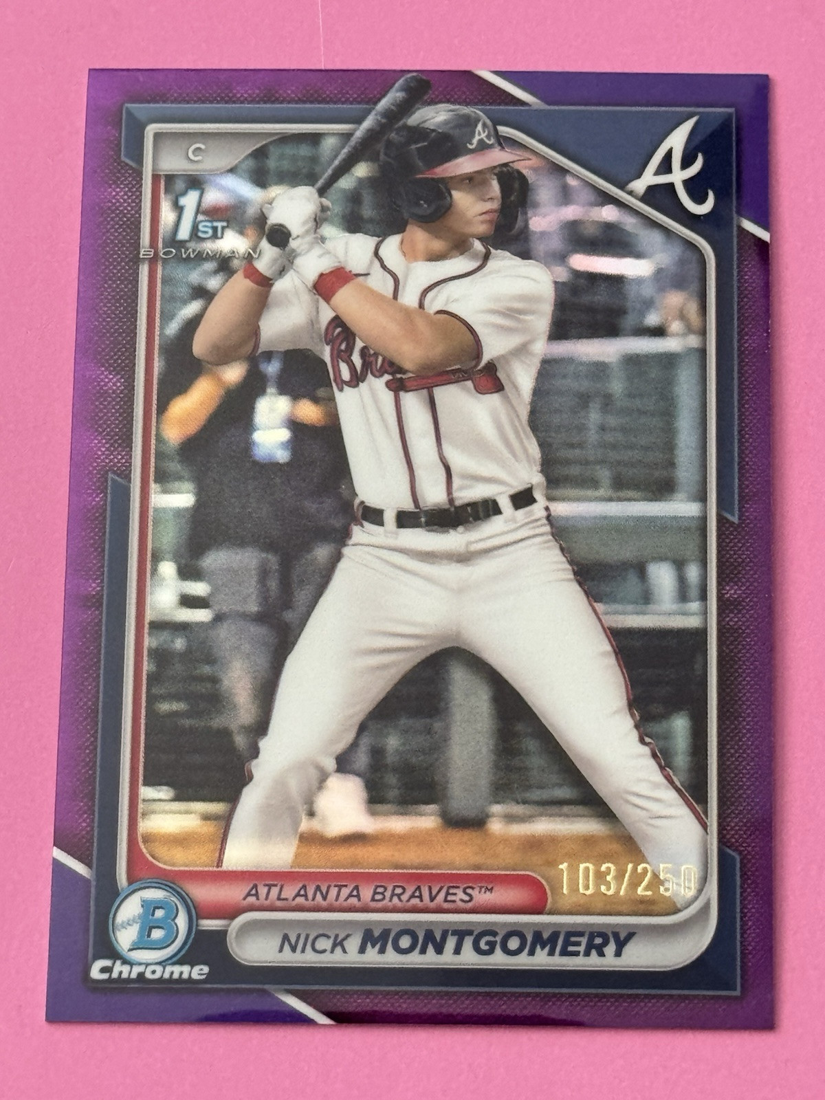 NICK MONTGOMERY 2024 BOWMAN CHROME DRAFT 1ST PURPLE REFRACTOR /250