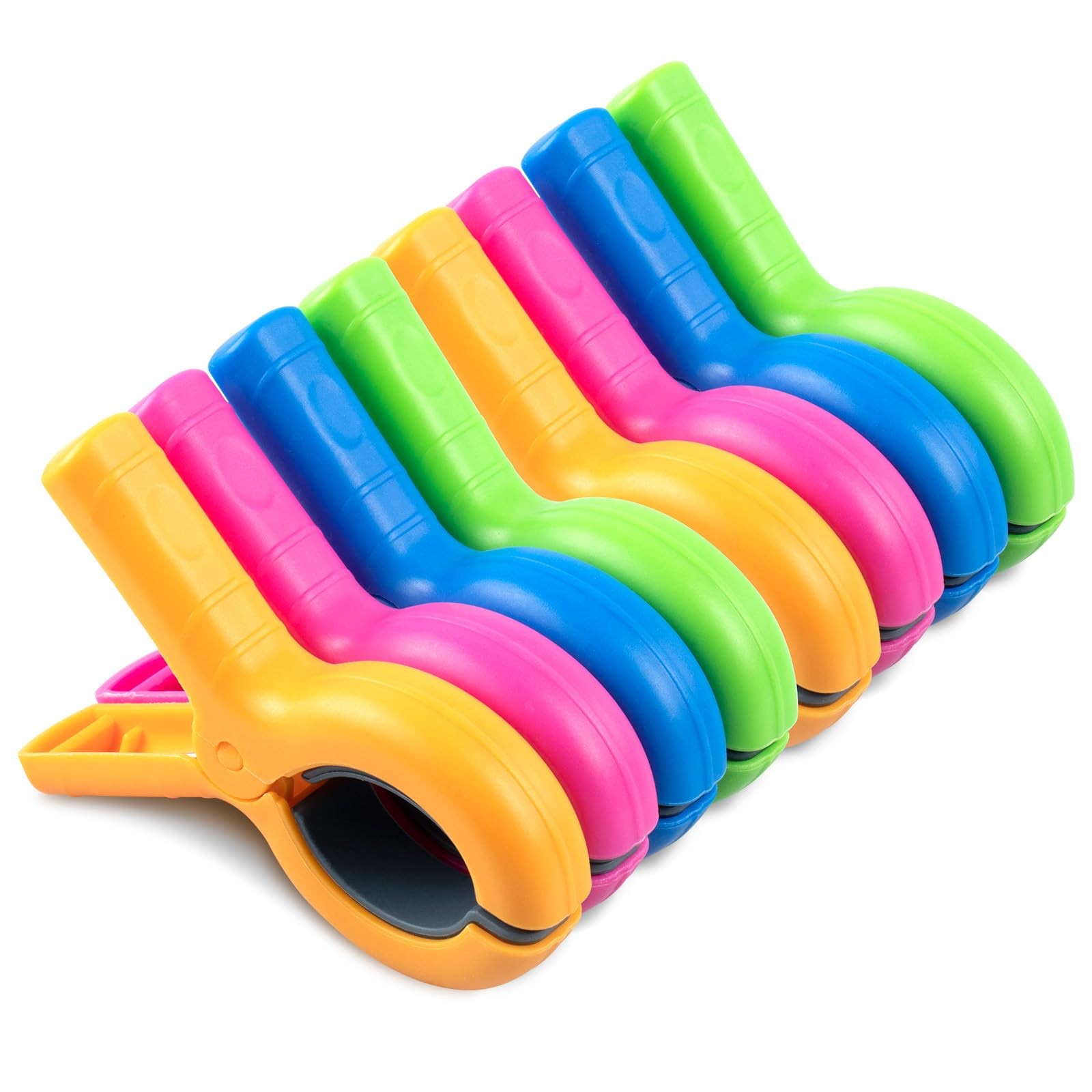 Pince serviette plage grande taille durable grosse pince plastique multicolore