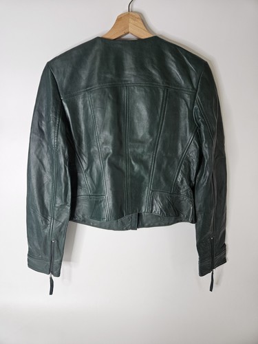 Halogen Womens M 100% genuine Leather Moto Jacket Biker buttery soft short - Picture 3 of 6