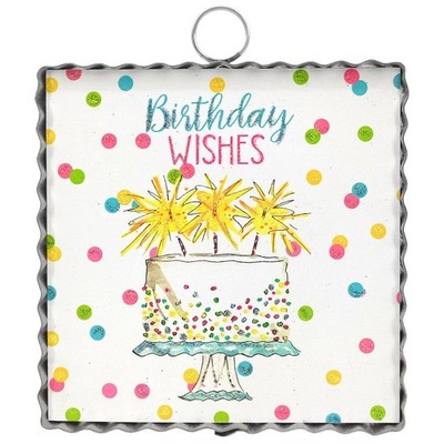 The Round Top Collection Mini ''May all your Wishes come True'' Print 6x6x1