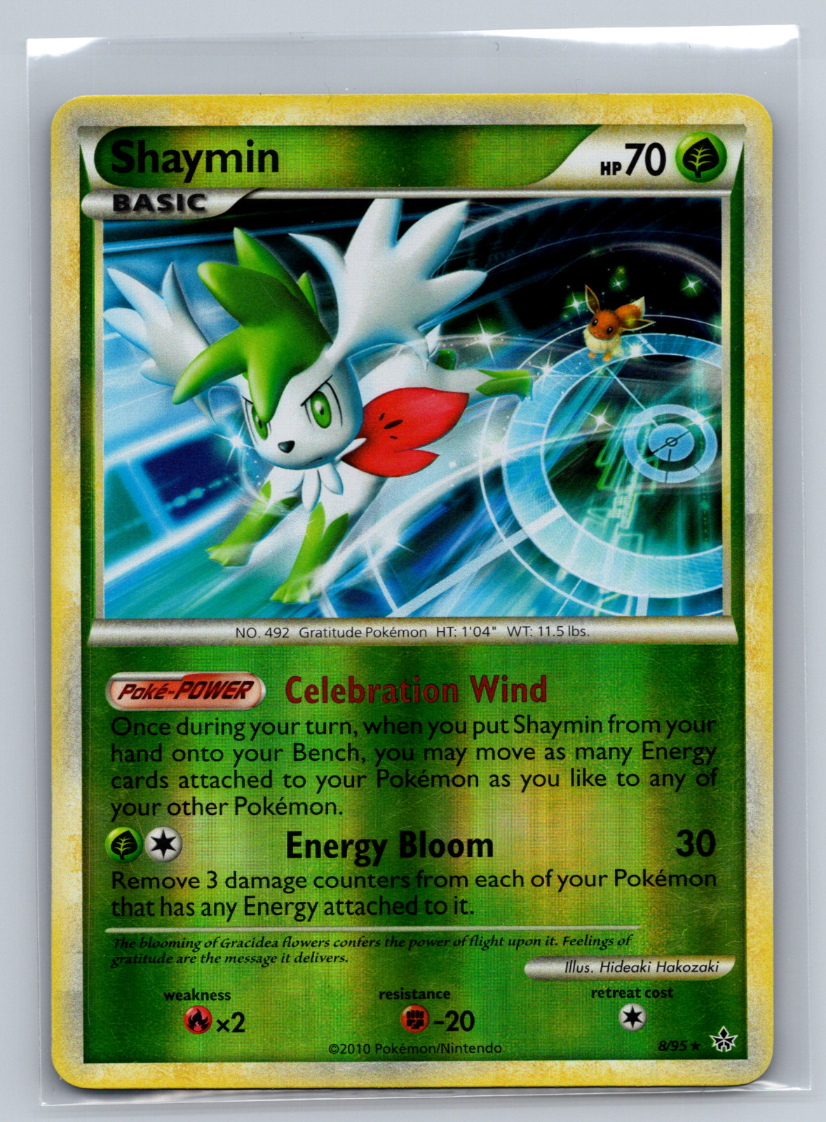 Pokemon - HGSS Unleashed - Shaymin 8/95 Reverse Holo LP Card