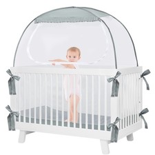 Baby Crib Tent, Pop Up Crib Canopy to Keep Baby from Climbing Out, Safety Cri...