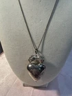 Vintage Sterling Puffy Heart Pendant Necklace 925 Chain 18”