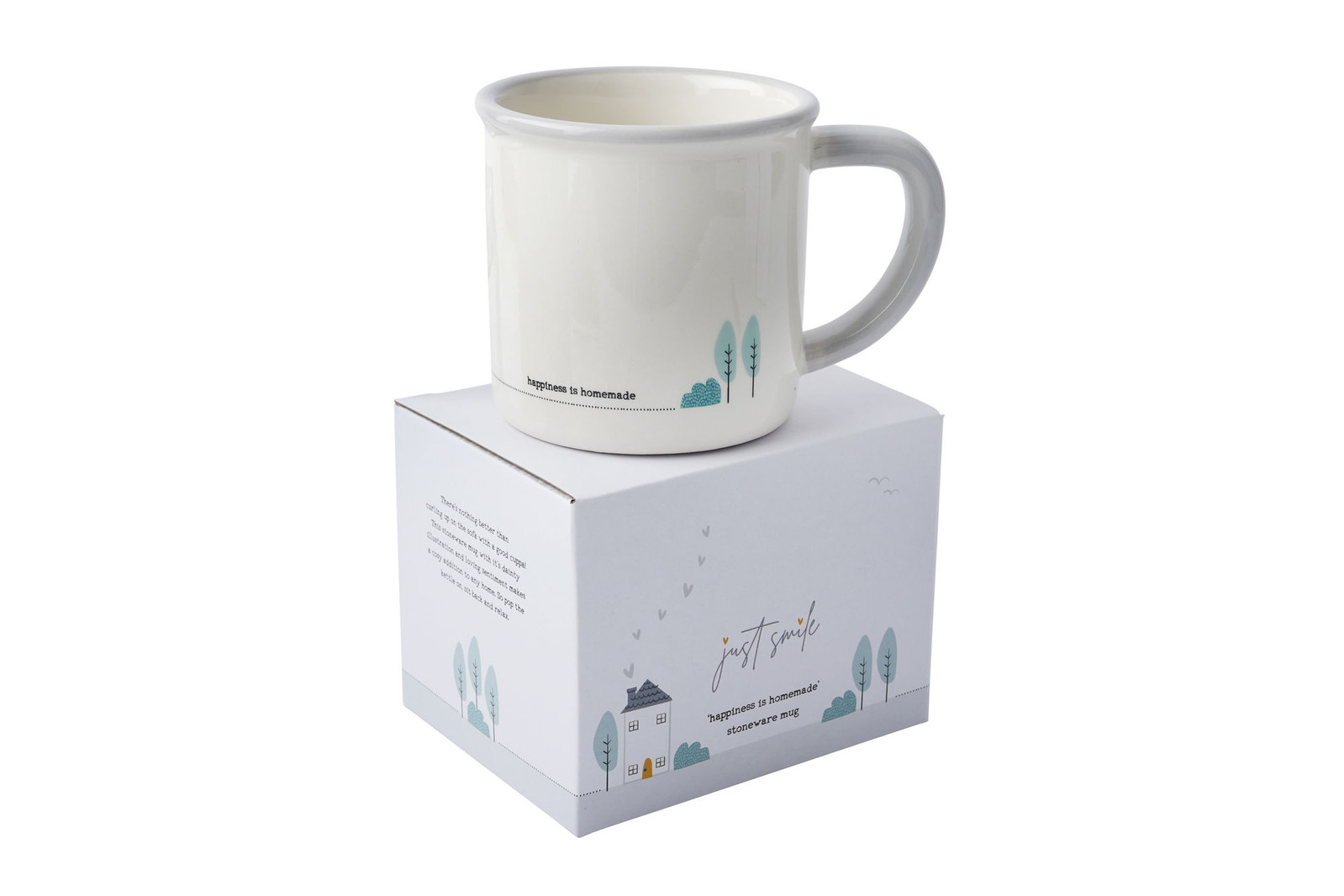 Just Smile 'Happiness Is Homemade' Stoneware Mug in Gift Box Coffee & Tea Cup