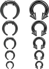Septum Stretching Kit Big Nose Piercing Rings Stretched Jewelry for Women Men
