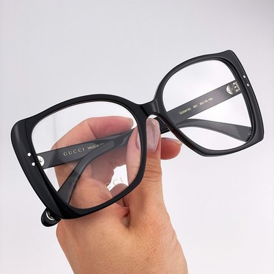 Gucci Women Eyeglasses Black Demo Butterfly GG0473O 001 NEW AUTHENTIC