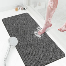 Shower Mat Bathtub Mat Non-Slip,36X16 Inch, Soft Tub Mat with Drain,Pvc Loofah B