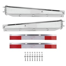 Chrome Mud Flap Hangers for Semi Trucks, All in One Kit - Bolt Spacing: 2.5" -