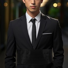 Tuxedo Waist Corset Suit Accessories Men Men's Solid Color Cummerbund