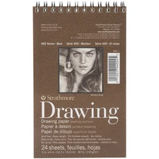 3 Pack - Strathmore Medium Drawing Spiral Paper Pad 4"X6"-24 Sheets - 62400100