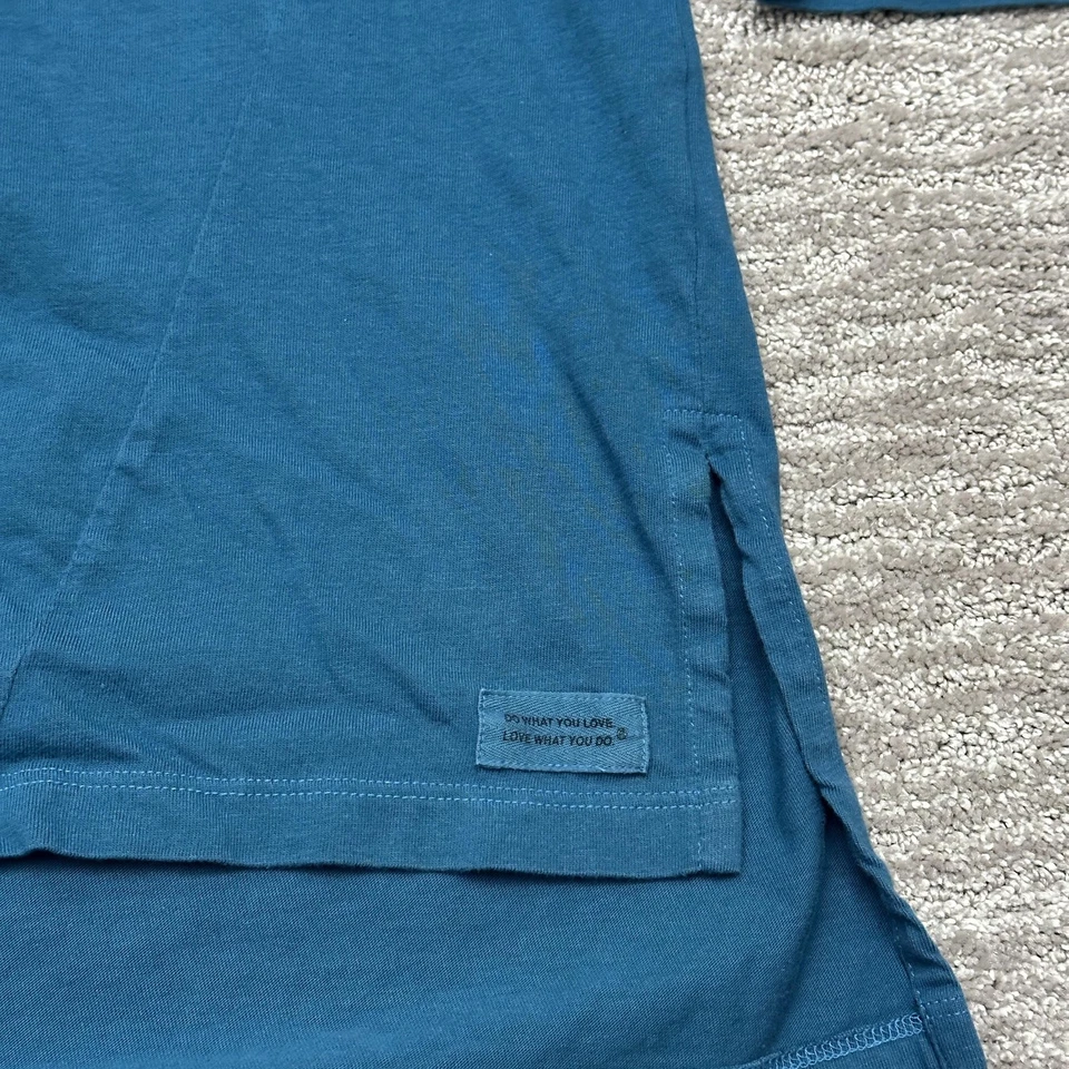 Life Is Good Shirt Womens Plus Size 3XL Blue Floral Happy Looks Good On You - Image 4 of 4