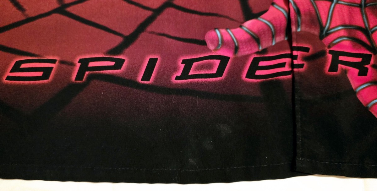 Vintage 2002 Spider Man Shirt XL X-Large All Over Print Button Up 