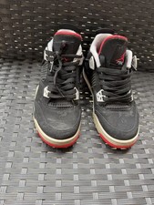 Nike Air Jordan 4 Retro OG Bred 2019 GS Size 4.5Y Black Cement 408452-060 Shoe 6