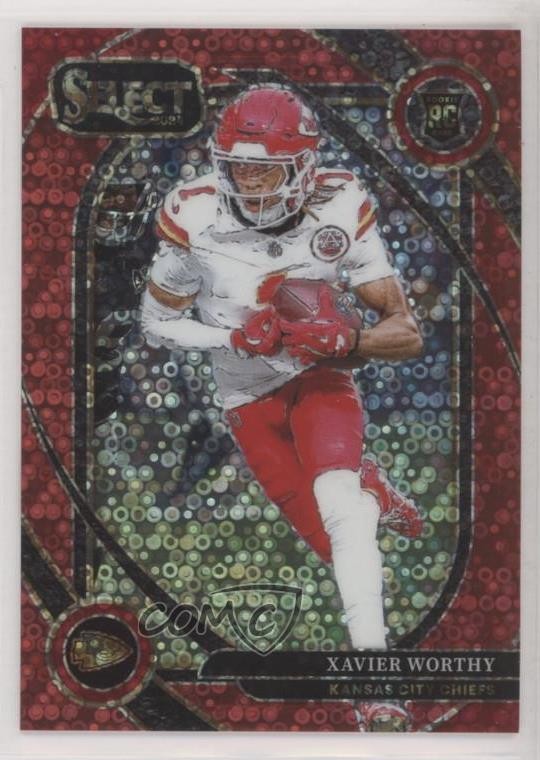 2024 Panini Select Club Level Red Disco Prizm 41/49 Xavier Worthy Rookie RC 18ys