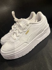 Puma Carina Street Perforated Platform Womens 7.5 White Sneakers Casual Shoes