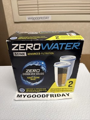 Zero Water 5 Stage Advanced Filtration 2 Pack Replacement Water Filters ZR-017