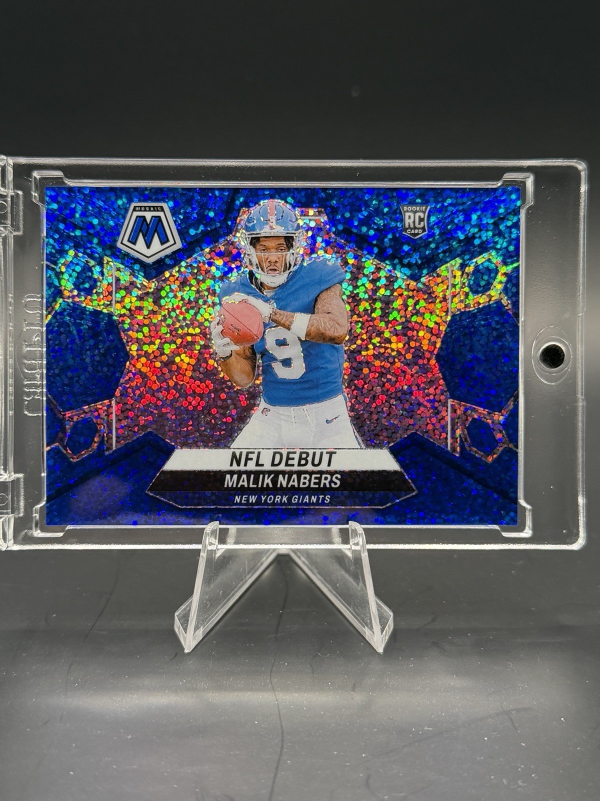 2024 Panini Mosaic NFL Debut Malik Nabers #284 Blue Sparkle Prizm 94/96 (RC)