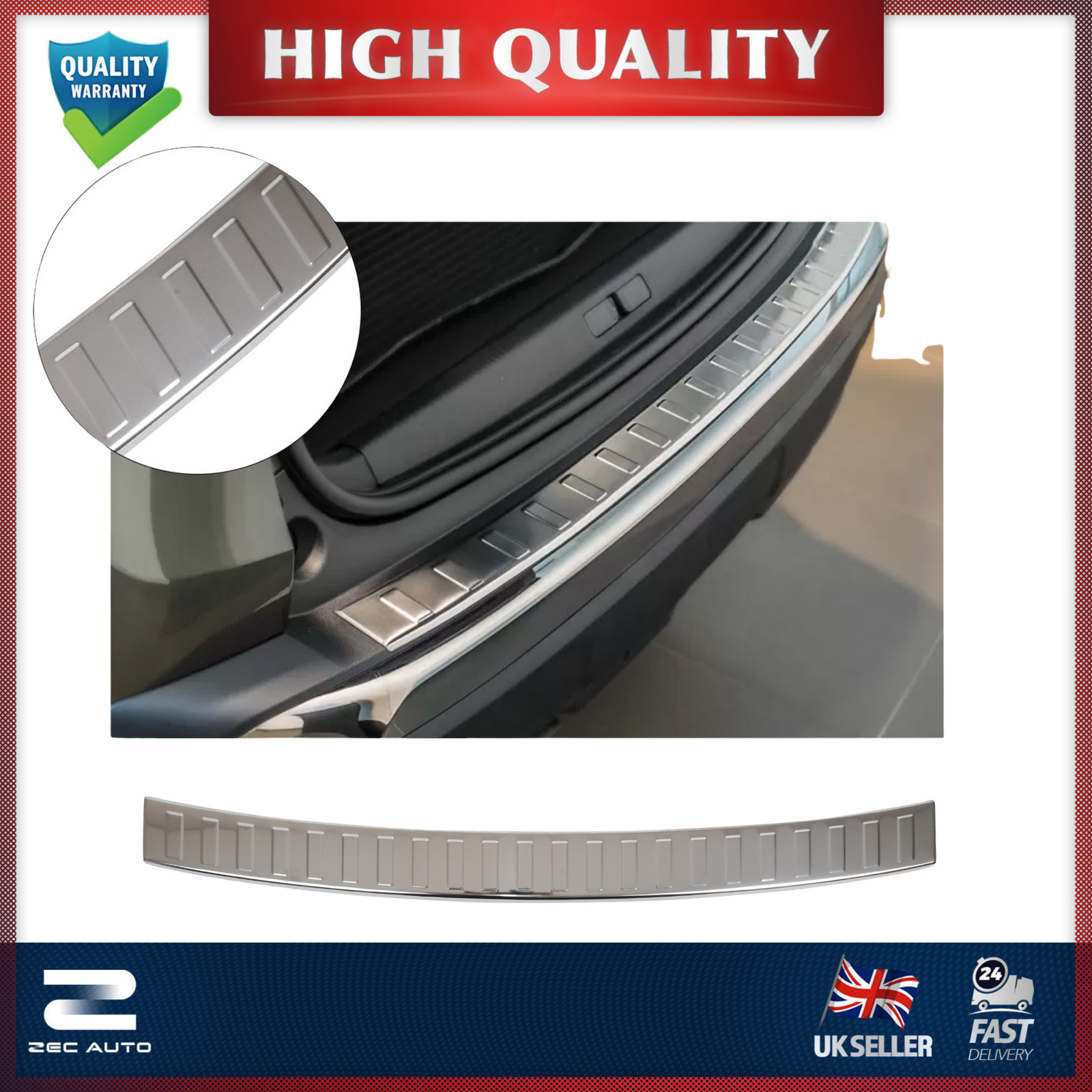 FOR SKODA SUPERB III ESTATE COMBI 2015-2023 CHROME REAR BUMPER STEP PLATE STEEL
