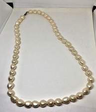 Ttrifari Faux Pearl 24" Goldtone Necklace Signed