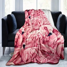 Pink Flamingo Print Soft Blanket - Soft Flannel Blanket