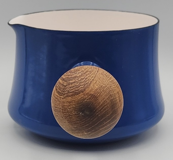Dansk Kobenstyle Midnight Blue Butter Warmer 3 5/8" Tall Teak Handle