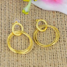 Delicate Yellow Brass Handmade Dangle Earrings For Women Birthday Gifts For Her