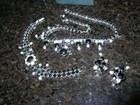 Women's Jewelry Jet Black, Clear & Silver Earrings Bracelet Necklace Your Gain — photo 5