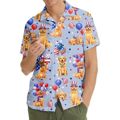 Cute Dog Hawaiian Shirt Beach Shorts Men Women Youth Summer Vacation Gift