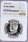 1964 Kennedy Half Dollar Proof NGC PF 68 CAMEO PR CAM Frosty Silver Coin 50C