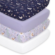 4-Pack Fitted Crib Sheet Set - Super Soft  Breathable Baby Girl Crib Sheets,...