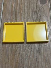 LEGO 2010 City Yellow Brick Panel 1 x 6 x 5 Lego Logo 59349pb012 Lot Of 2