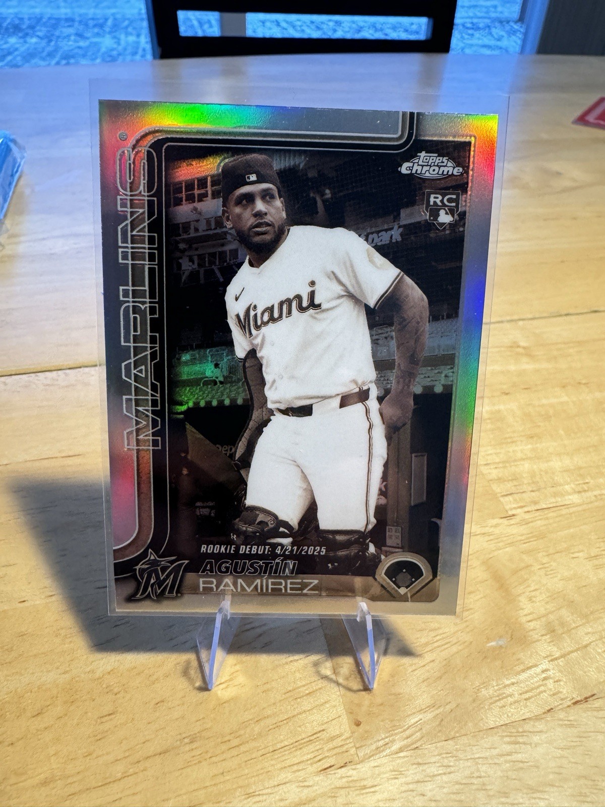 2025 Topps Chrome Update Agustin Ramirez RC Debut Sepia Refractor USC38
