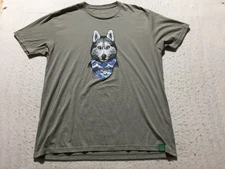 Wild Tribute Husky T Shirt Mens XL Gray Graphic Print Short Sleeve Crew Wolf
