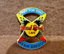 HARD ROCK CAFE SAN DIEGO PRAY FOR SURF BLUE BARS WITH CROSSED SURFBOARDS PIN