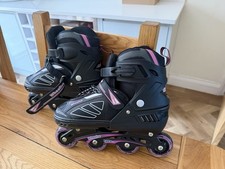 Wheelive Adjustable Inline Skates Light-Up Wheels UK 7-10 Pink