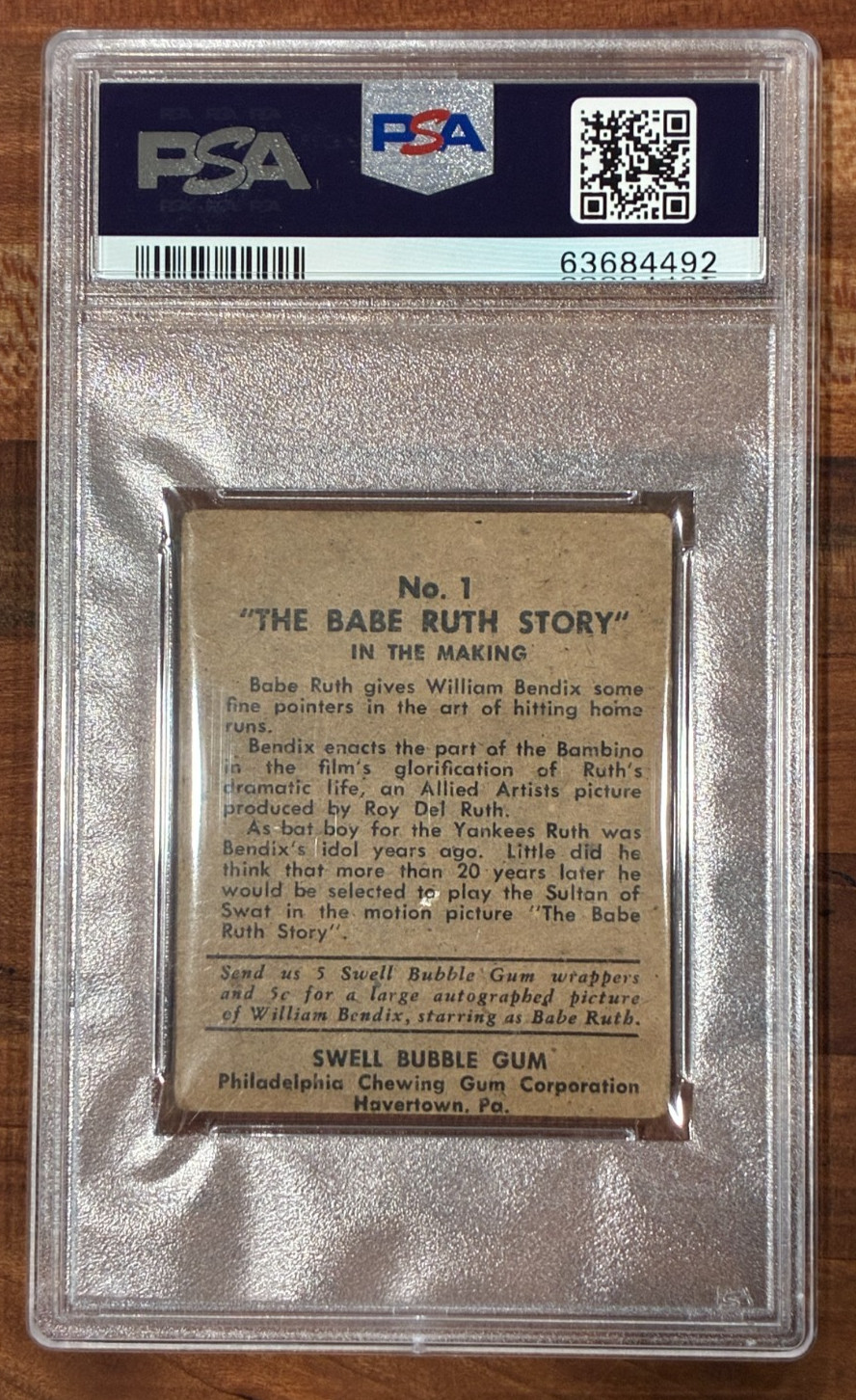 1948 Swell Babe Ruth Story * PSA 1 (MC) * In The Making- Yankees #1 view 3