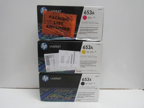 KONVOLUT 3! ORIGINAL HP CF320X/CF322A/CF323A (653X/653A) TONERKARTUSCHE