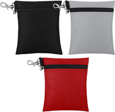 3 Pack Golf Tee Pouch Bag with Zipper and Clip Golf Accessories for Men Women