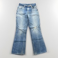 Vintage Wrangler Bell Bottom Jeans Mens 26x29 70s Hippie Faded Denim USA Made