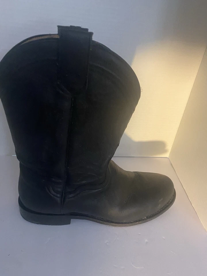 Botas de cuero negras para hombre Roper Sidewinder ocultas talla 10EE Foto 3 de 4