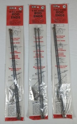 3 PACKS NEW DU-BRO 4-40 STEEL ROD ENDS 20 PC SET PER PACK DUBRO PRICE IS FOR ALL