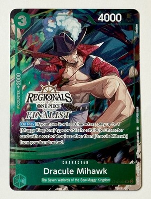 Dracule Mihawk (Regionals Finalist Card Set 26-27) ST12-003 One Piece Stamp Card