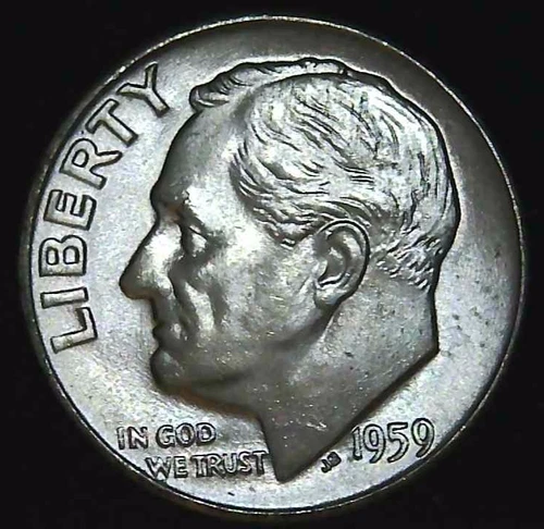 1959-D 10C Roosevelt Dime UNC 90% Silver 26oht0117-3