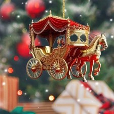 Carriage Christmas Hanging Ornament Christmas Tree Decoration Photo Prop Home