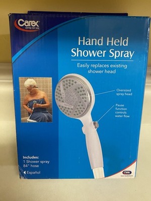 Carex Hand-Held Shower Spray Head 84  Hose - 1 Shower Sprayer